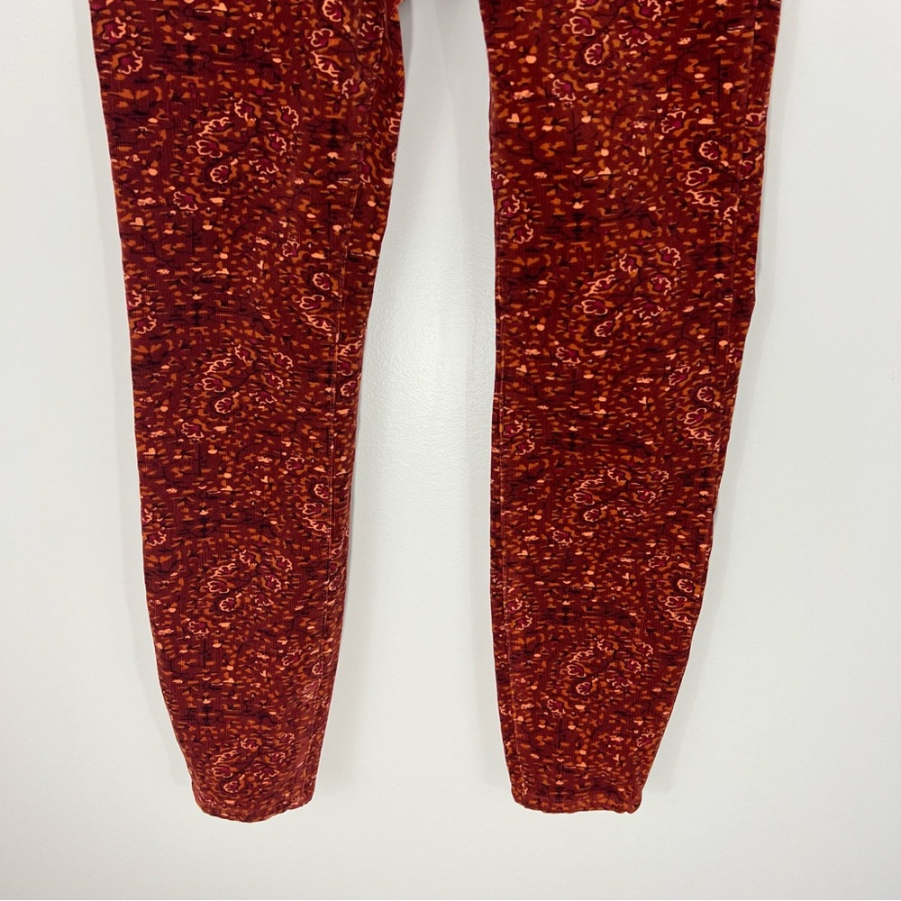 Anthropologie Pilcro High Rise Skinny Corduroy Pants in Orange Motif - Picture 4 of 9